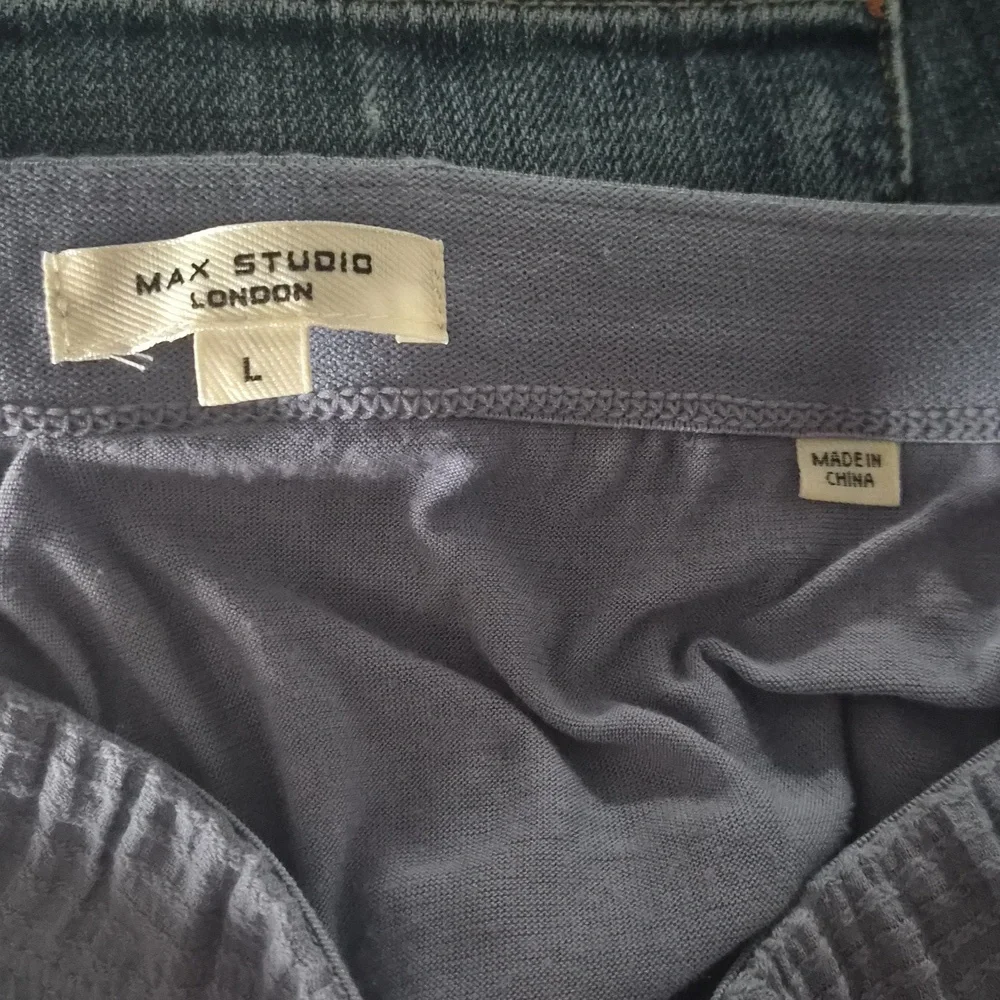 Max Studio Lavender Tiered Cotton Blend A-Line Skirt - Picture 2 of 6